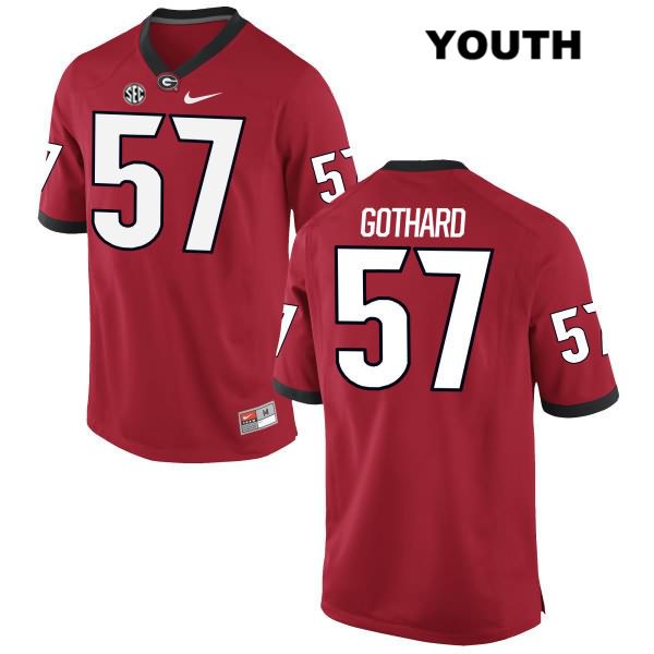 Georgia Bulldogs Youth Daniel Gothard #57 NCAA Authentic Red Nike Stitched College Football Jersey TYC3456SY